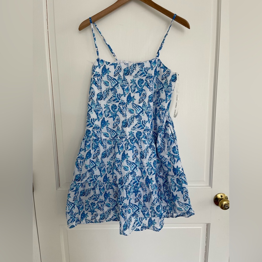 Lily Pulitzer lined Blue and White Floral Dress